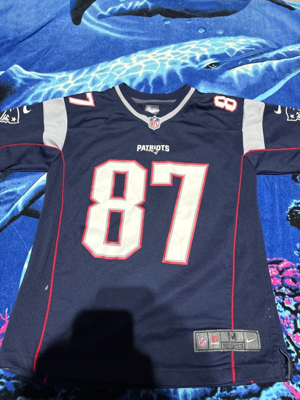 New England Patriots #87 Navy Football Jersey - Size M YOUTH
